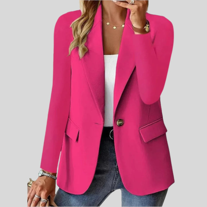Oksana | Damen Lässiger Schmaler Taschenblazer | Langarm