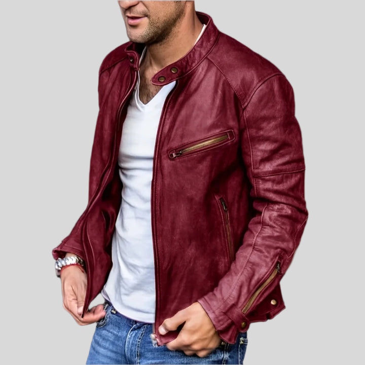 Herren Bikerjacke Mit Langen Ärmeln | Reißverschluss
