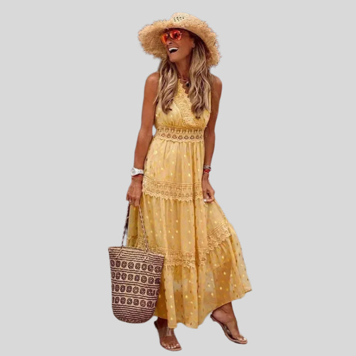 Zirelia | Damen Modernes Ärmelloses Sommerkleid | Maxi