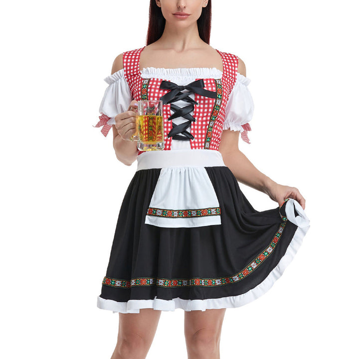 Klassisch-kariertes Oktoberfest-Dirndlkleid | Mini