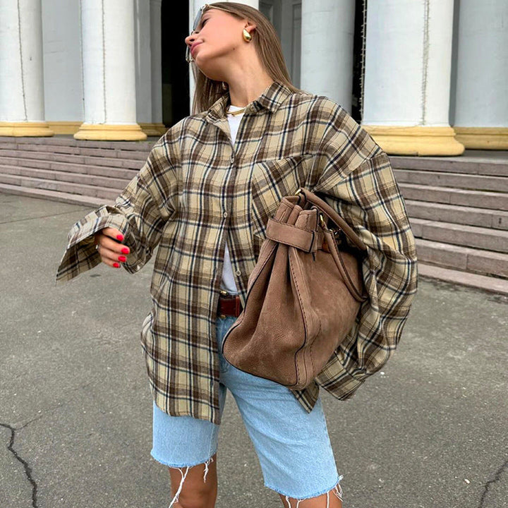 Elegantes Oversize-Karohemd | Langärmlig
