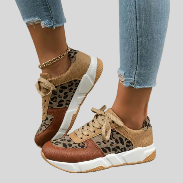 Luise | Damen Orthopädische Leopardendruck Sneakers | Bequem