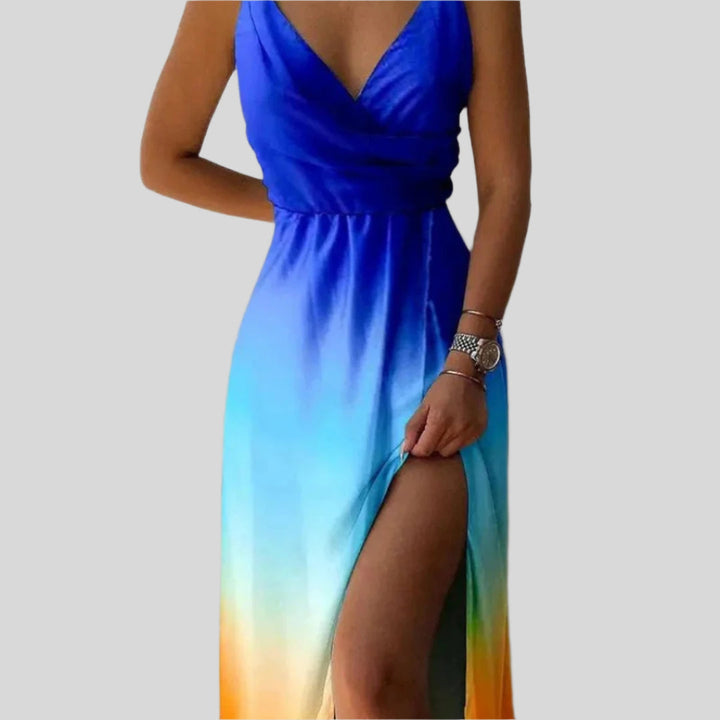 Elegantes Sommerkleid Mit Blumenmuster | Maxi