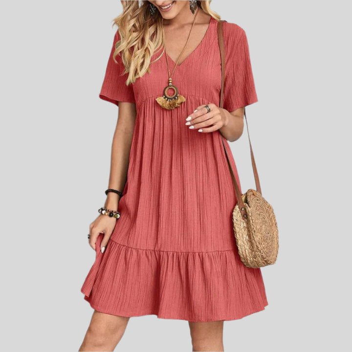 Kurzarm Sommerkleid | Midi