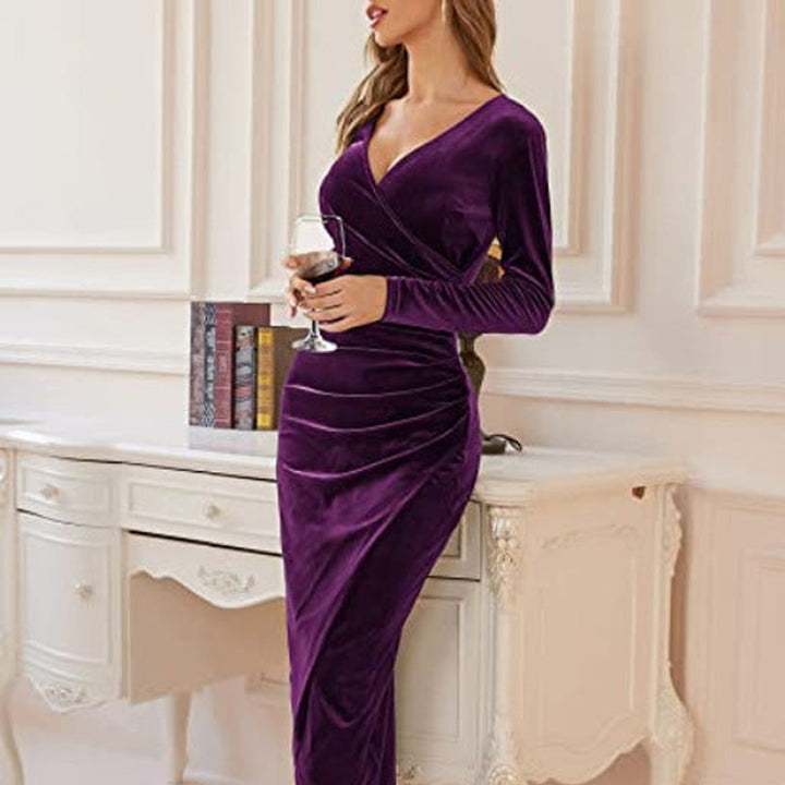 Fiona | Damen Langärmeliges Bodycon Kleid | Midi