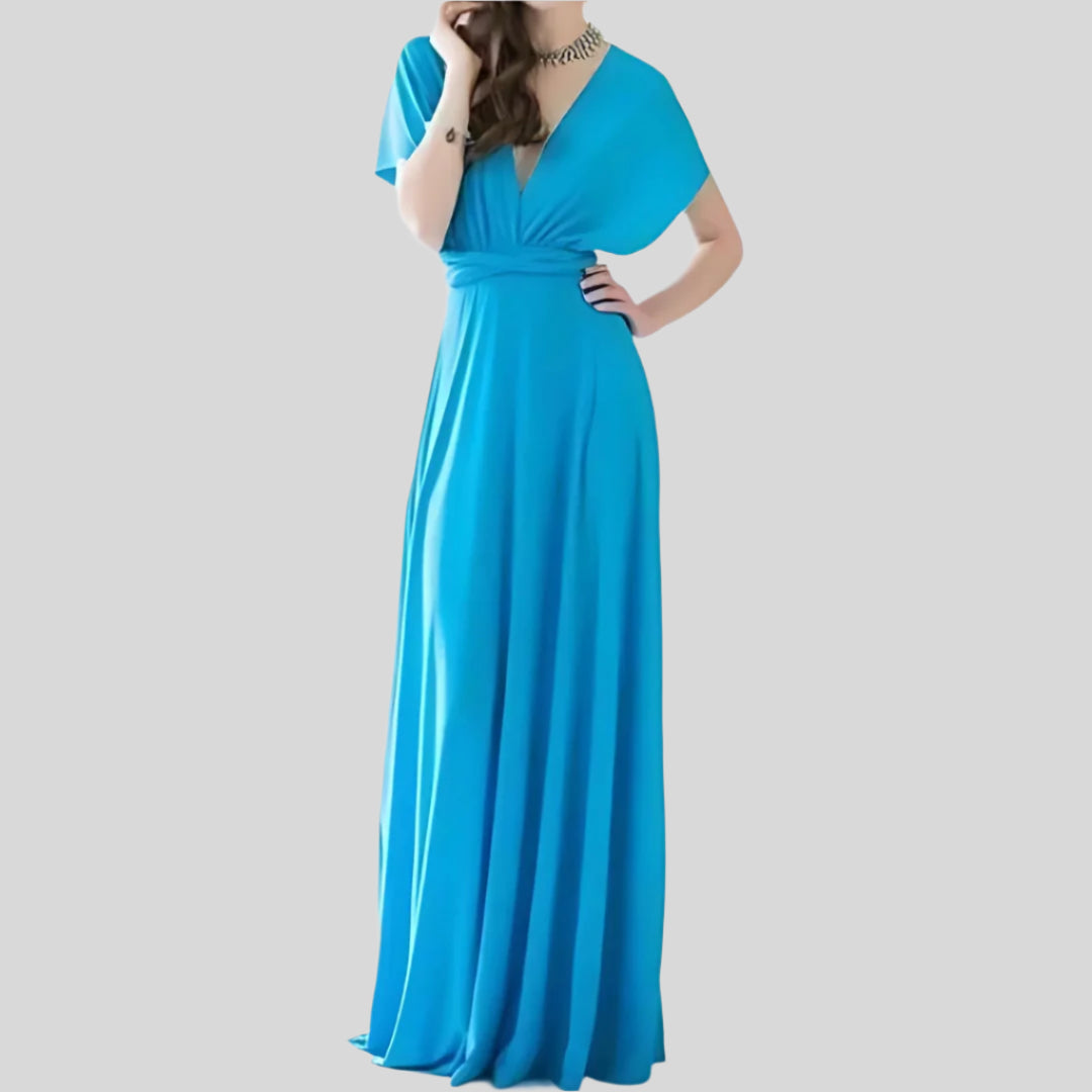 Jwera | Damen Ärmelloses Wickelkleid | Maxi