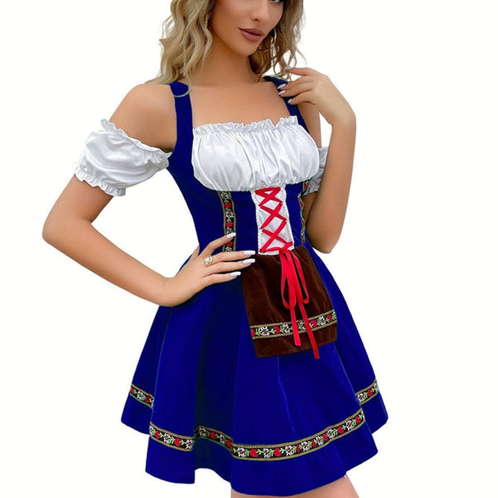 Blaues Oktoberfest-Dirndlkleid | Mini