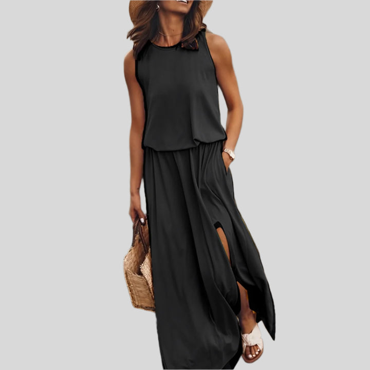 Orla | Damen Elegantes Ärmelloses Sommerkleid | Maxi