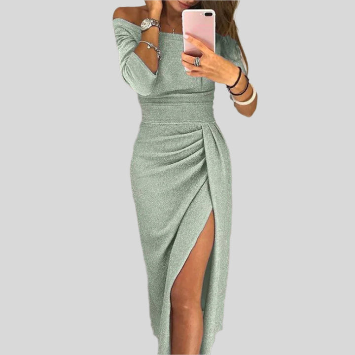 Schulterfreies Sommerkleid | Maxi