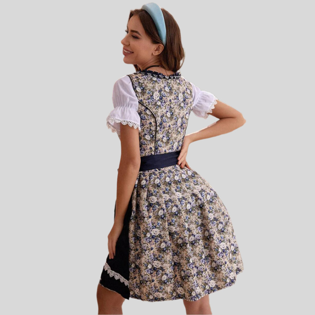 Modernes Blaues Oktoberfest-Dirndlkleid | Mini