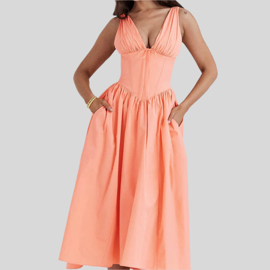 Lässiges Vintage-Blumenkleid | Midi