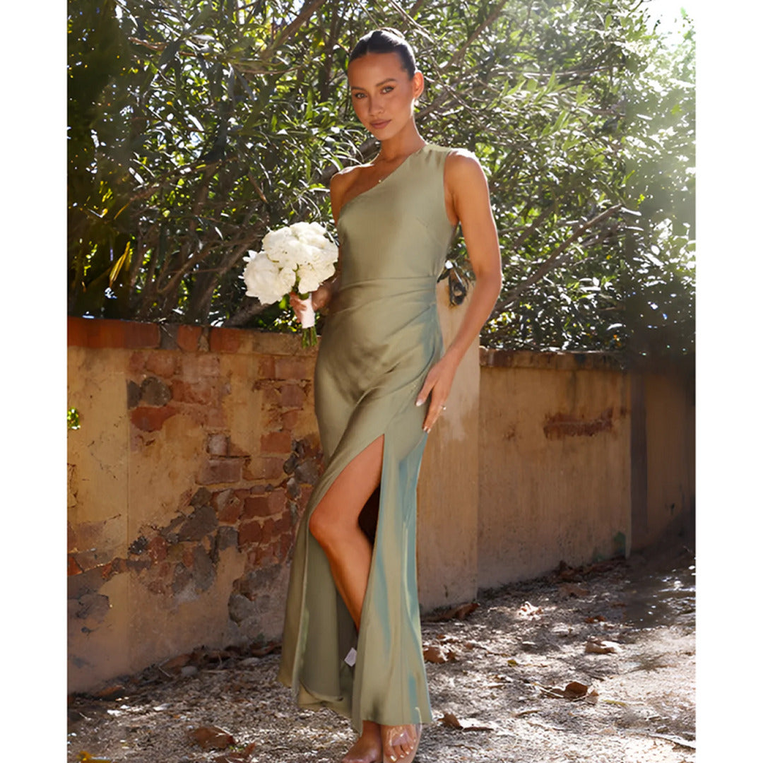 Stilvolles Ein-Schulter-Kleid | Maxi