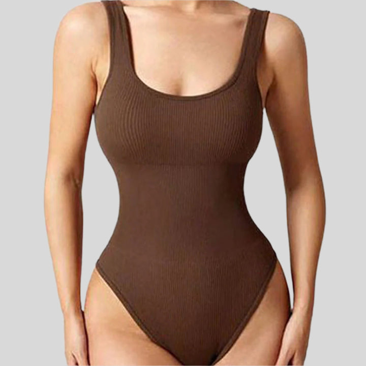 Meredith | Damen Gerippter Shapewear Body | Ärmellos