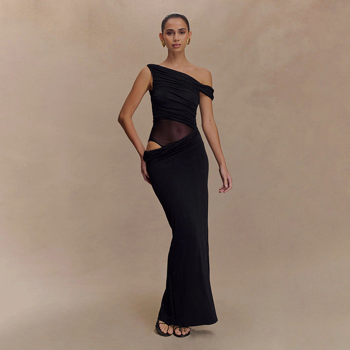 Drapiertes Asymmetrisches Sommerkleid | Maxi