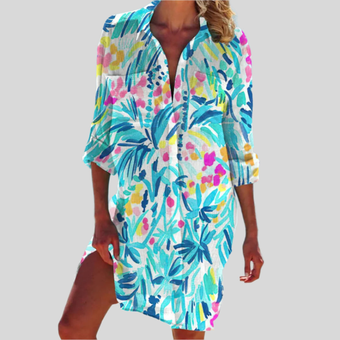 Nora | Damen Button Down Sommerkleid | Langarm
