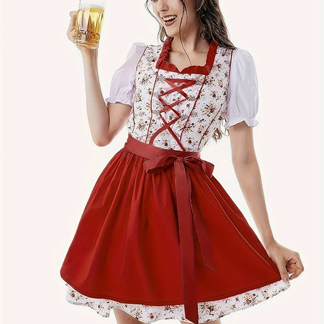 Rotes Damen-Oktoberfest-Dirndlkleid | Mini