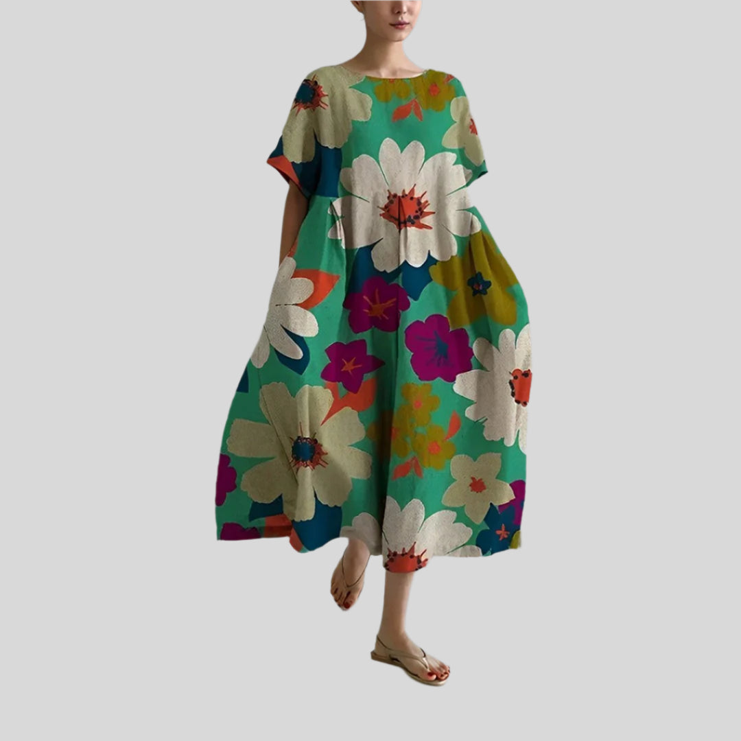 Locker Bedrucktes Kleid | Midi