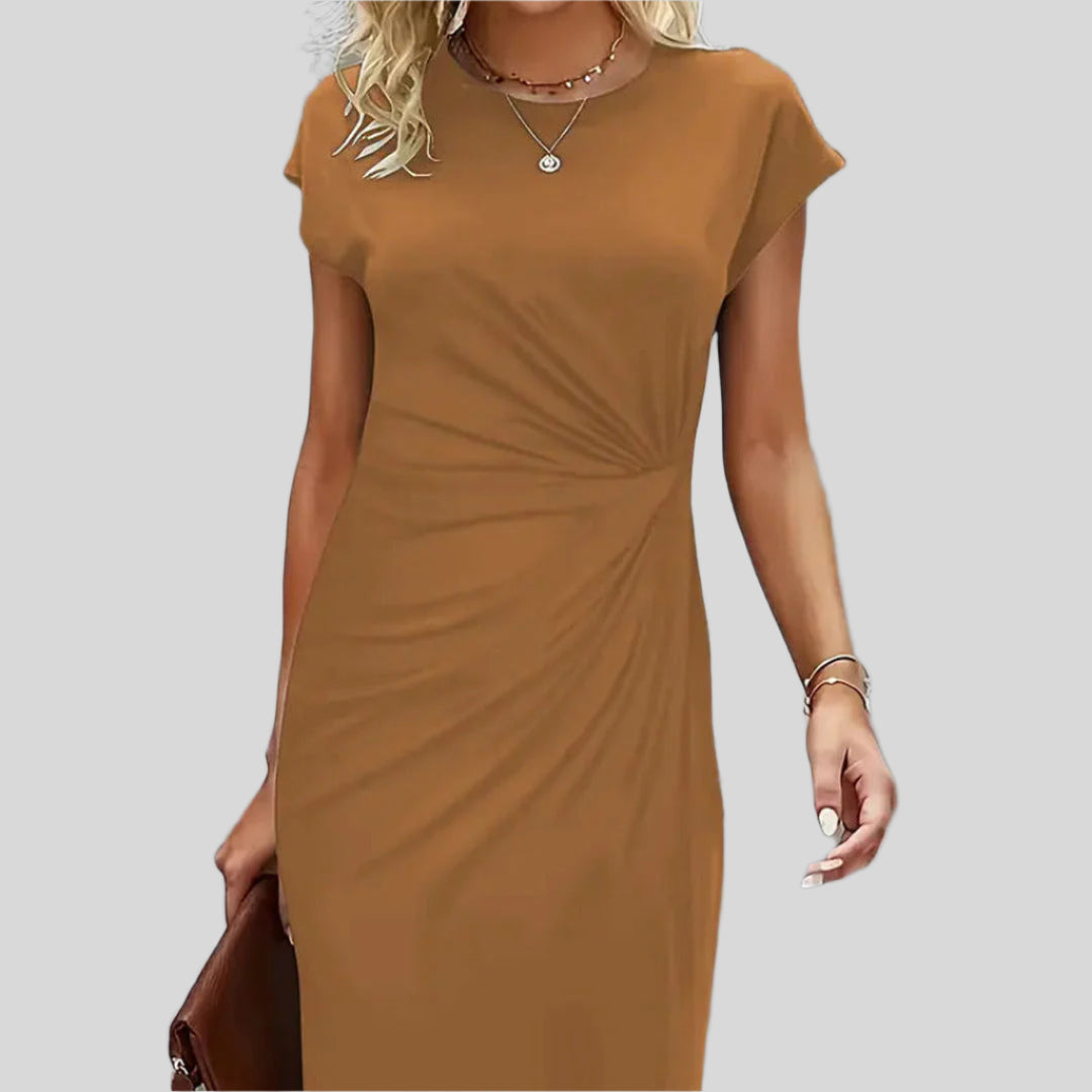 Elegantes Rundhalskleid | Midi
