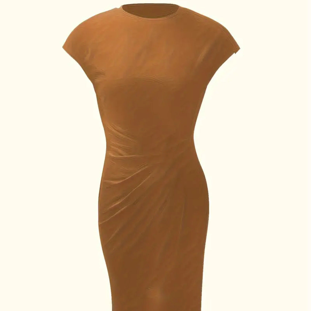 Elegantes Rundhalskleid | Midi
