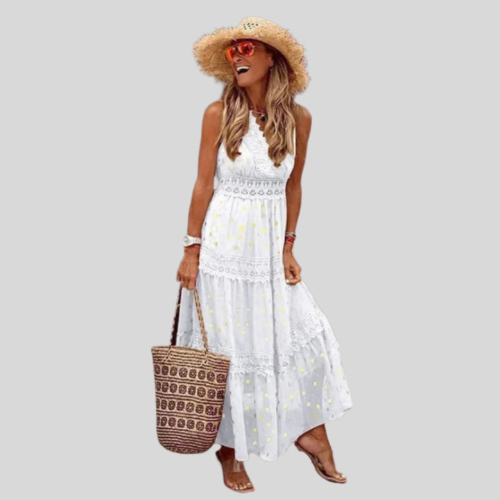Zirelia | Damen Modernes Ärmelloses Sommerkleid | Maxi