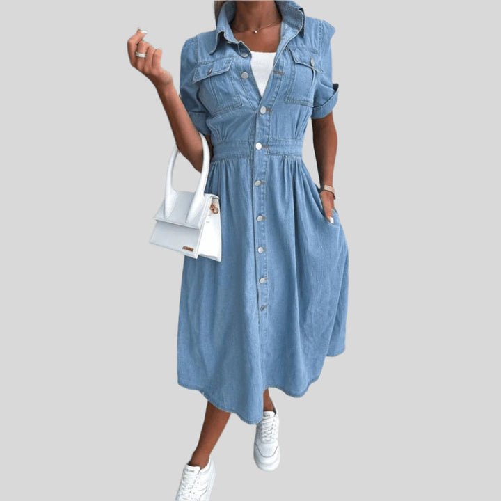 Luna | Damen Button Down Hemdkleid | Midi