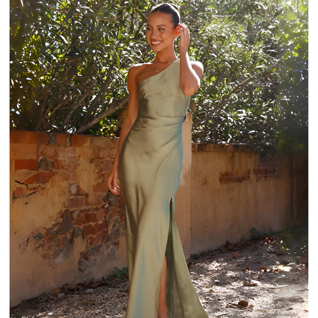 Stilvolles Ein-Schulter-Kleid | Maxi