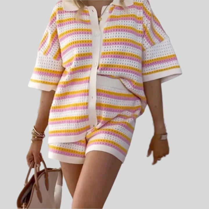 Elora | Damen Stilvolles Loungewear Set | Kurze Ärmel