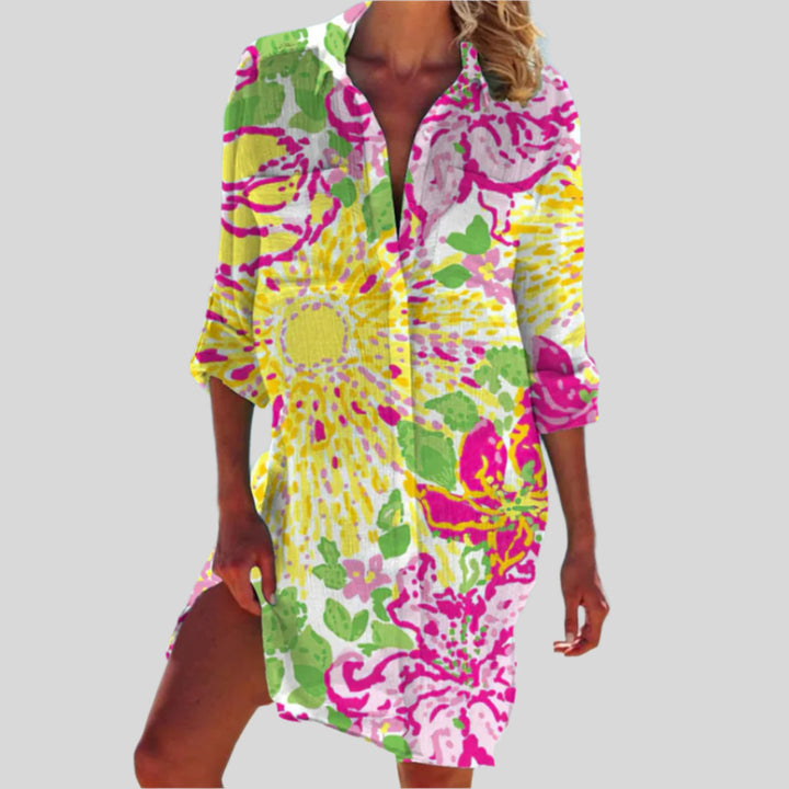 Nora | Damen Button Down Sommerkleid | Langarm