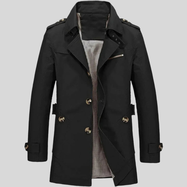Folke | Herren Winter Trenchcoat mit langen Ärmeln | Elegant