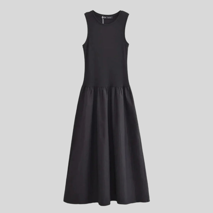 Ärmelloses Midikleid | Rundhalsausschnitt