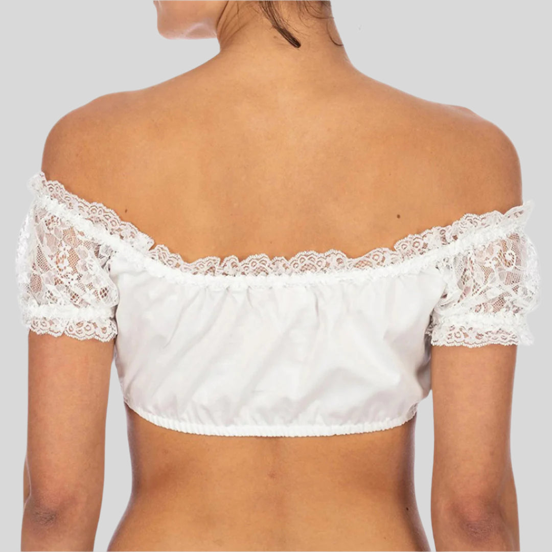 Elegante Oktoberfest Dirndl Bluse | Weiß
