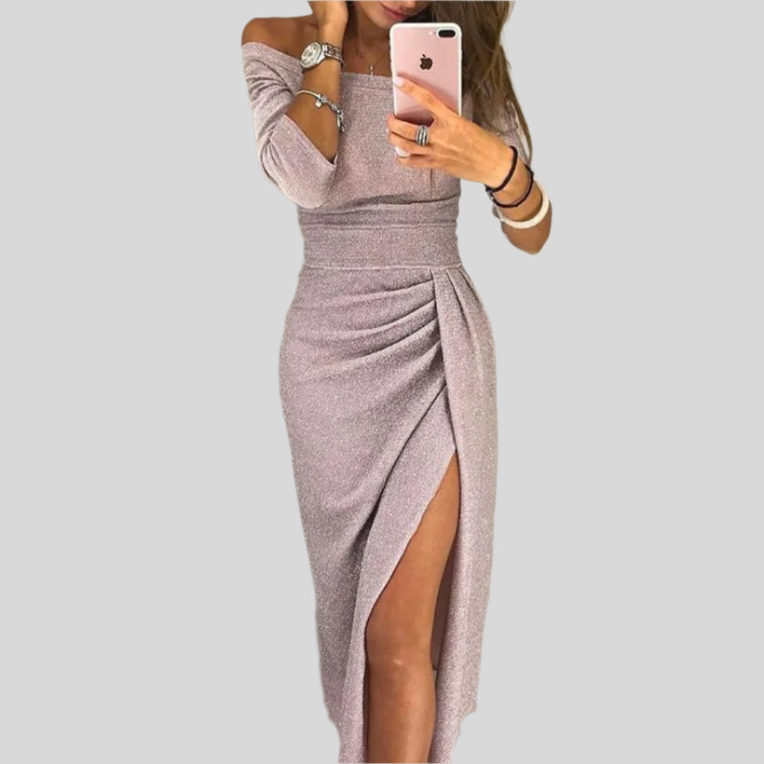 Schulterfreies Sommerkleid | Maxi