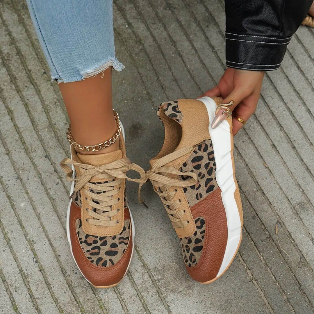 Luise | Damen Orthopädische Leopardendruck Sneakers | Bequem