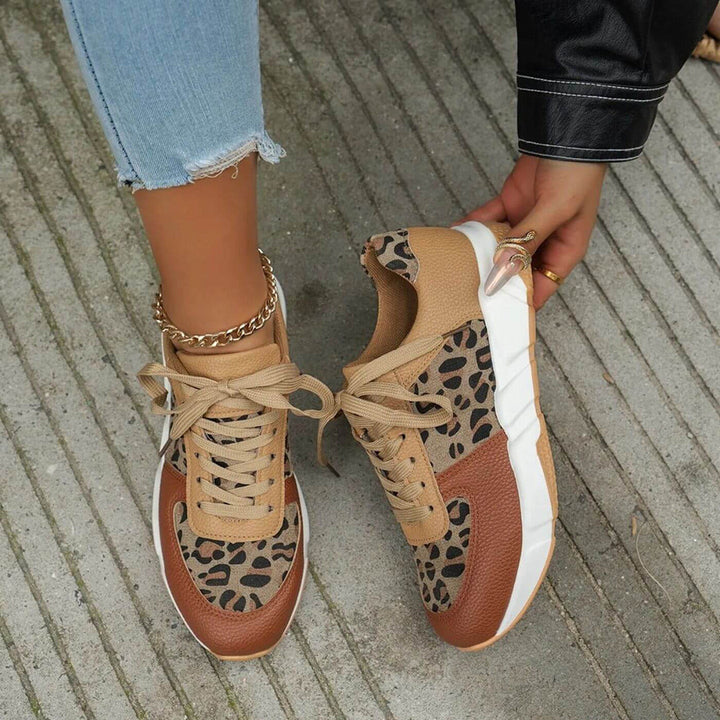 Luise | Damen Orthopädische Leopardendruck Sneakers | Bequem