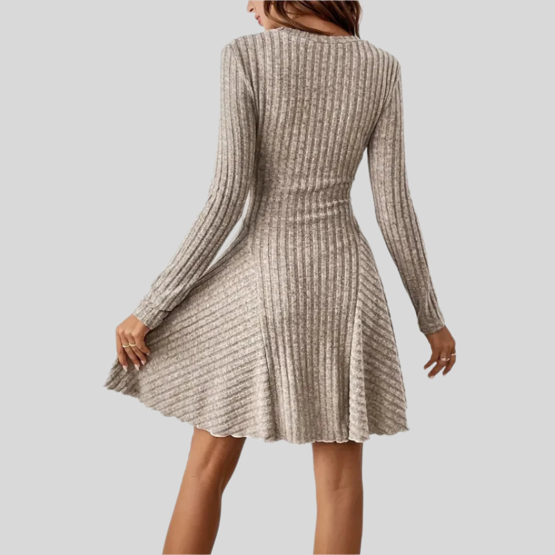 Elegantes V-Neck Kleid | Midi
