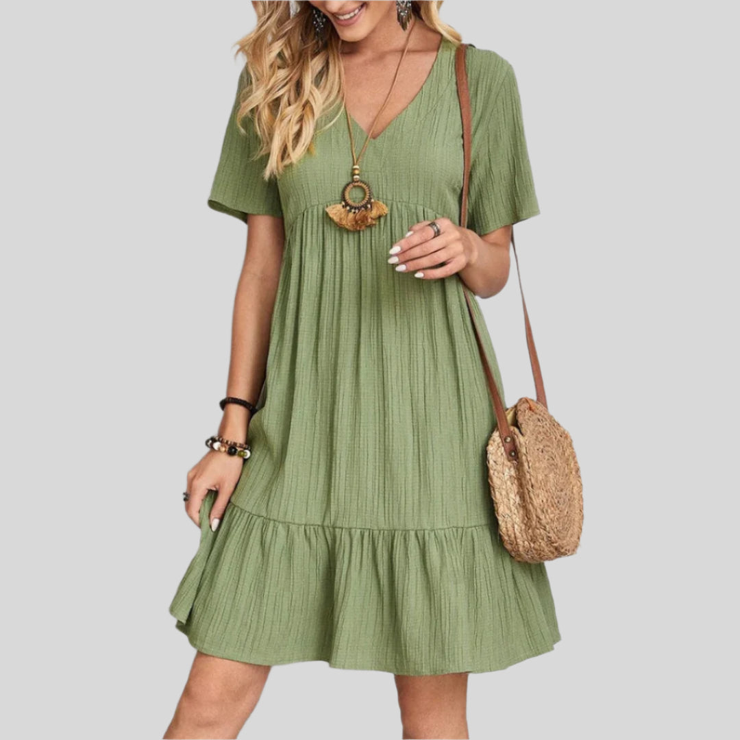 Kurzarm Sommerkleid | Midi