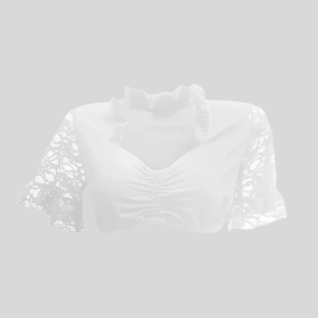 Elegante Oktoberfest Dirndl Bluse | V-Ausschnitt