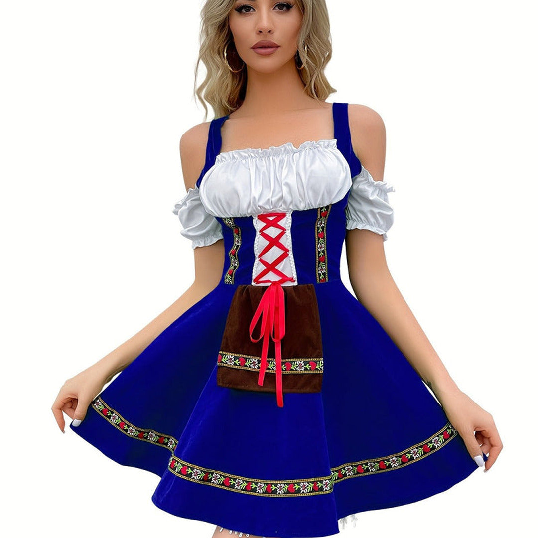 Blaues Oktoberfest-Dirndlkleid | Mini