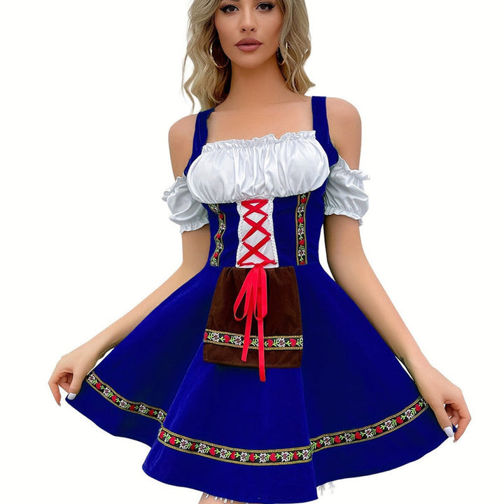 Blaues Oktoberfest-Dirndlkleid | Mini