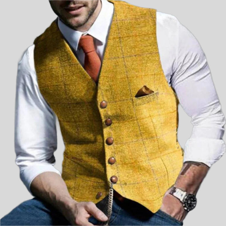 Alvin | Herren Stilvoll Vintage Weste | Trendig