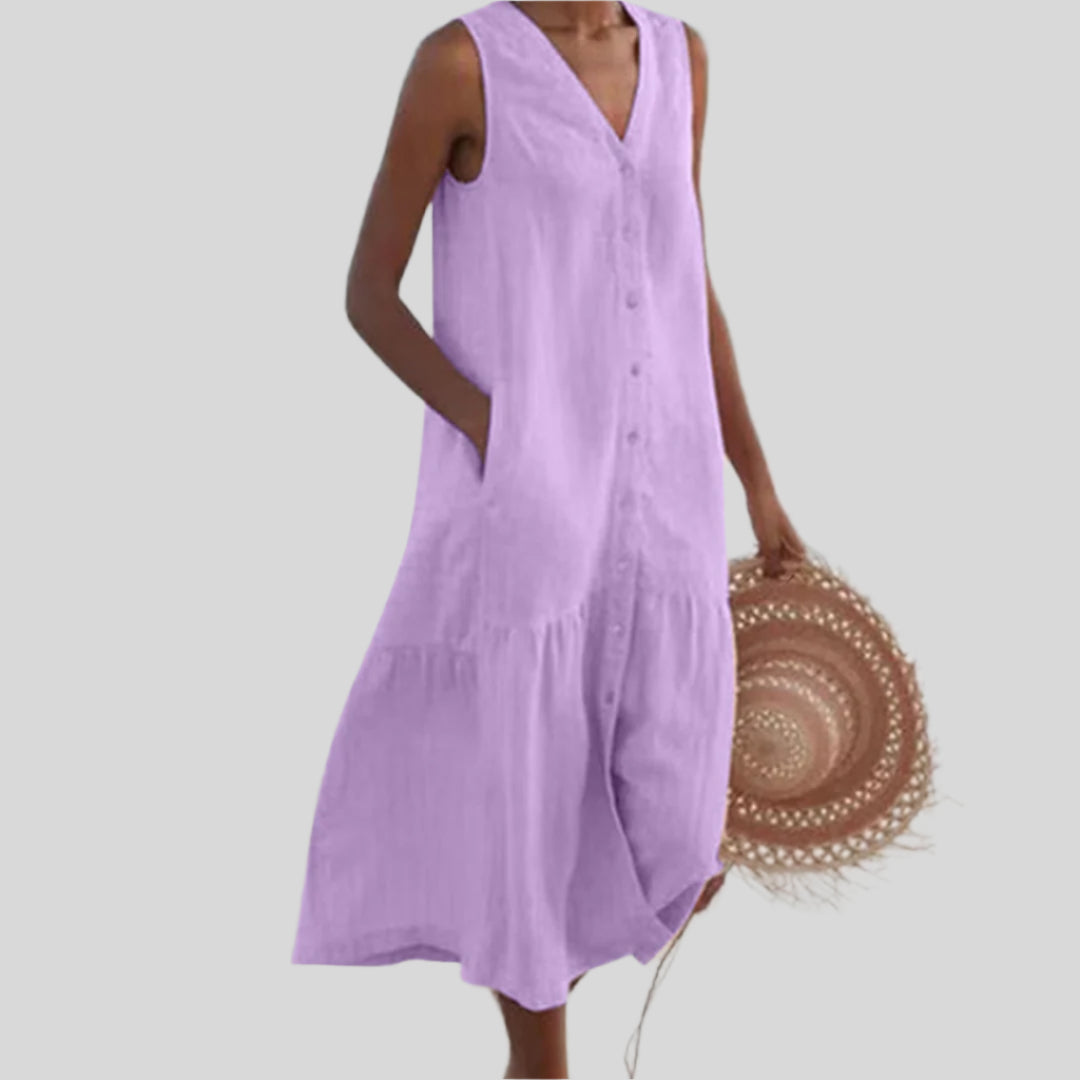 Elegantes Ärmelloses Kleid | Midi