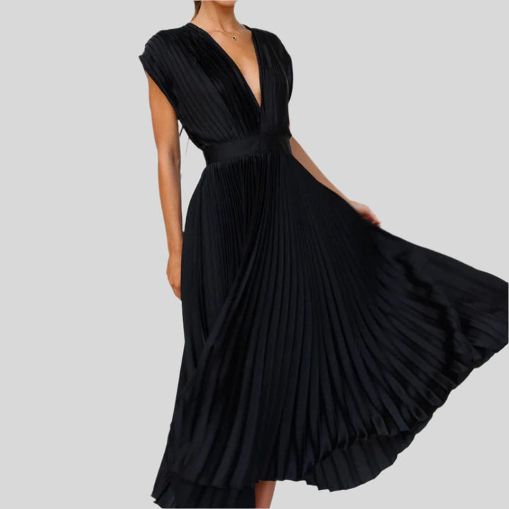 Zivara | Damen Tiefes V-Ausschnitt Sommer Kleid | Maxi