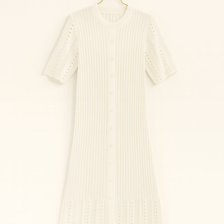 Strick-Maxikleid mit Knopfleiste | Sommer