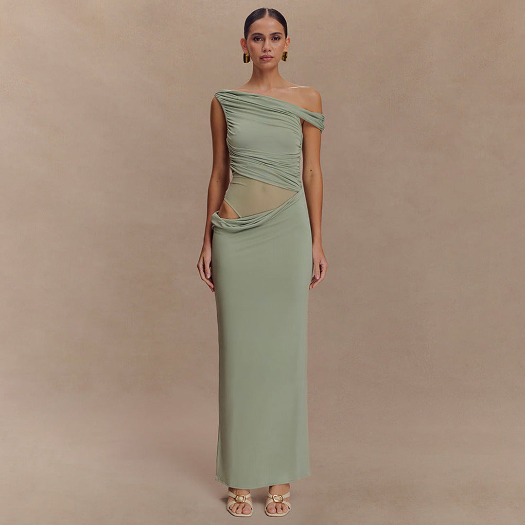 Drapiertes Asymmetrisches Sommerkleid | Maxi