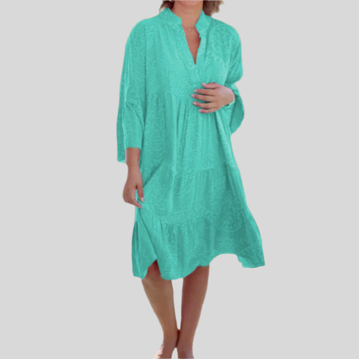 Moira | Damen Elegantes V Ausschnitt Sommerkleid | Midi