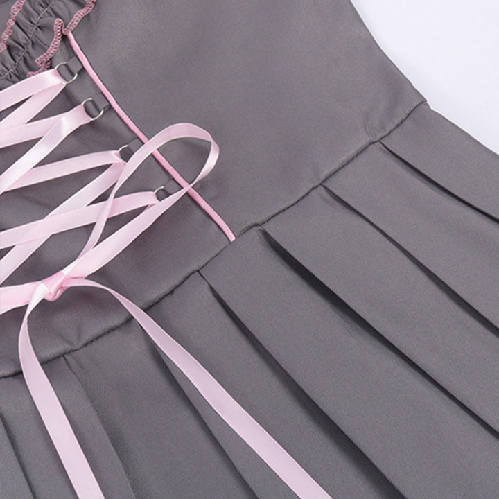 Oktoberfest-Dirndl in Grau und Rosa | Midi