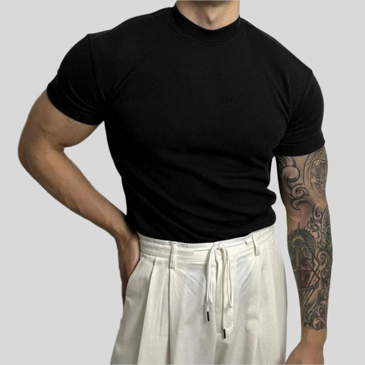 Leopold | Herren Stilvoll Muscle Fit T-Shirt | Leichtgewicht