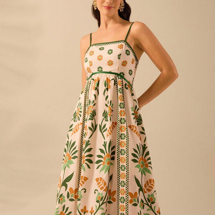 Elegantes Ärmelloses Bedrucktes Kleid | Maxi