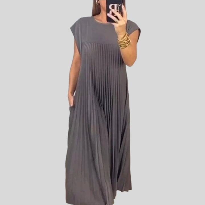 Claudia | Damen Elegant Plissee Kleid | Midi