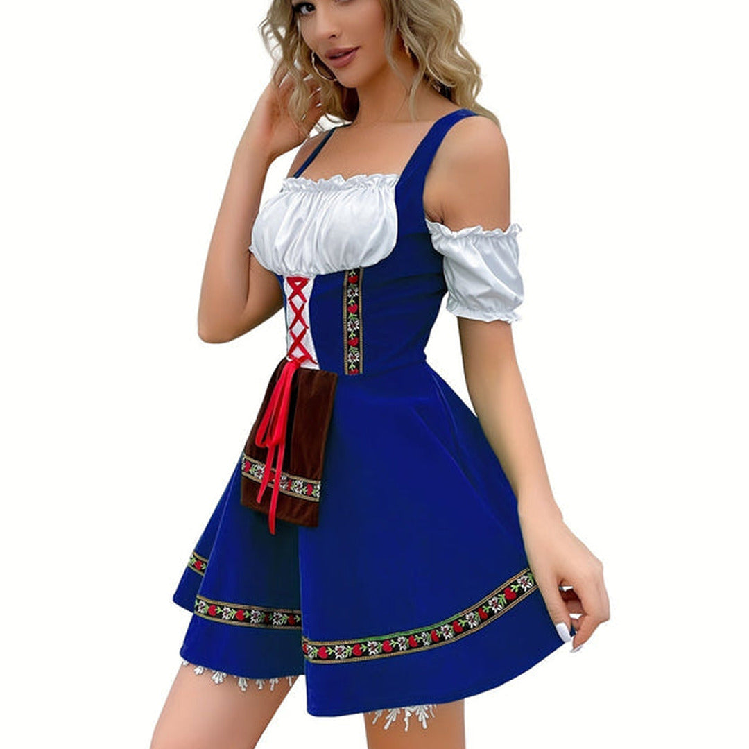 Blaues Oktoberfest-Dirndlkleid | Mini